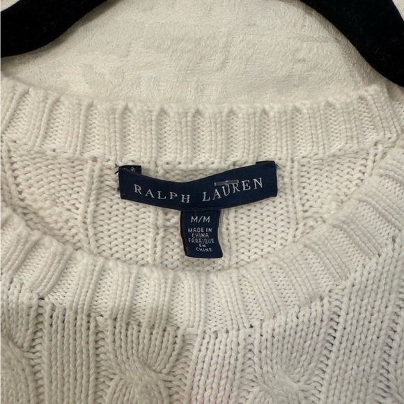 Polo Ralph Lauren Cable-Knit Cotton Crewneck Sweater in white - Picture 4 of 7